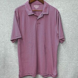Saddlebred Performance Polo XL Pink Navy Striped Golf Shirt